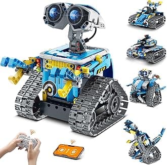 - Robot Building Kit with Remote Control STEM Gifts for Kids Boys Ages 8-14, Technic Coding Robotic Toys for Teen‘s Birthday, Build 5in1 Models with 488 Pieces