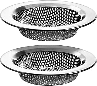 Hilltop Products2 Pack - 4.5" Top / 3" Basket - Kitchen Sink Drain Strainer Large Basket Food Catcher. Stainless Steel