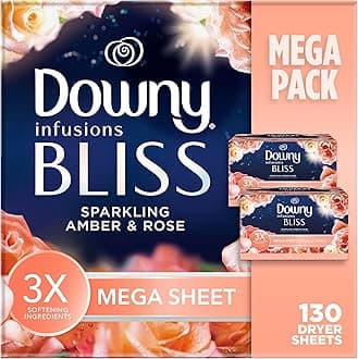 Downy Seat Infusions Sparkling Amber & Rose Mega Sheets 130 Count