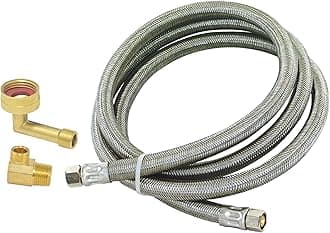 8 Ft. Dishwasher Installation Kit, Braided Stainless Steel Supply Line with 3/8 Inch Compression Ends, 41059