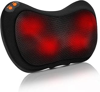 Shiatsu Massage Pillow Back and Neck Massager with Heat Deep Tissue Massager for Pain Relief Gift for Women Men Mom Dad Kneading Massager for Neck Back Shoulder Foot Calf Leg Hand at Home Office Car