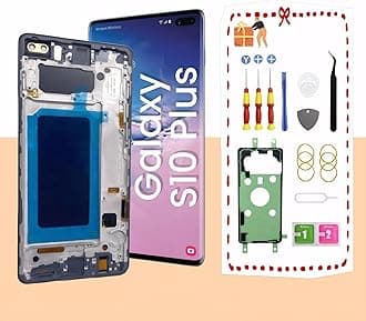 LCD Display Screen Assembly Replacement for Samsung Galaxy S10 Plus LCD Touch Digitizer Screen with Frame S10+ 6.4" G975U G975FD G975A Black (Fingerprint Recognition is not Supported)