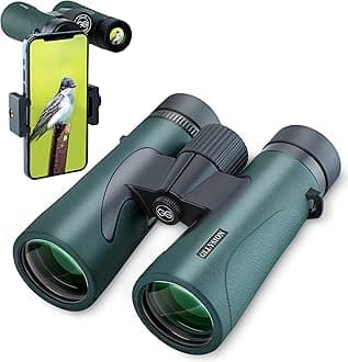 10X42 Professional HD Binoculars for Adults with Phone Adapter, High Power Binoculars with BaK4 prisms, Super Bright Lightweight & Waterproof Binoculars Perfect for Bird Watching, Hunting, Stargazing