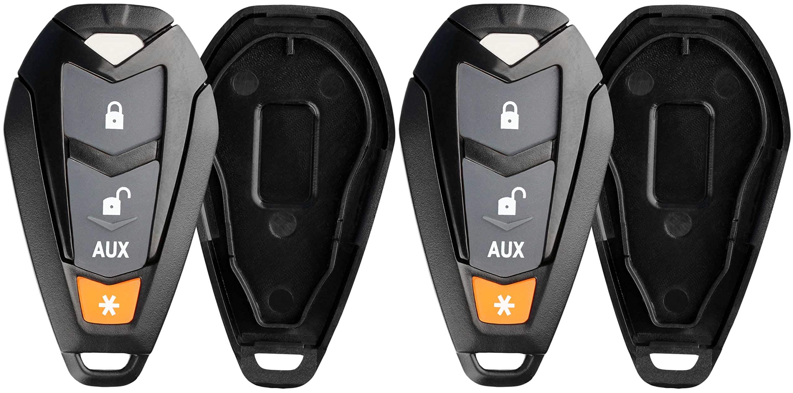 KeylessOptionKeyless Entry Remote Control Starter Car Key Fob Case Shell Outer Cover Button Pad For Viper EZSDEI7141 474V (Pack of 2)