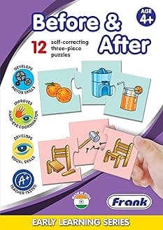 Before & After (36 Pieces) 12 Self-Correcting 3 Pcs Puzzle-Early Learner Educational Jigsaw Puzzles Set with Images for Kids 4 Years and Above - Educational Toys and Games - 10348