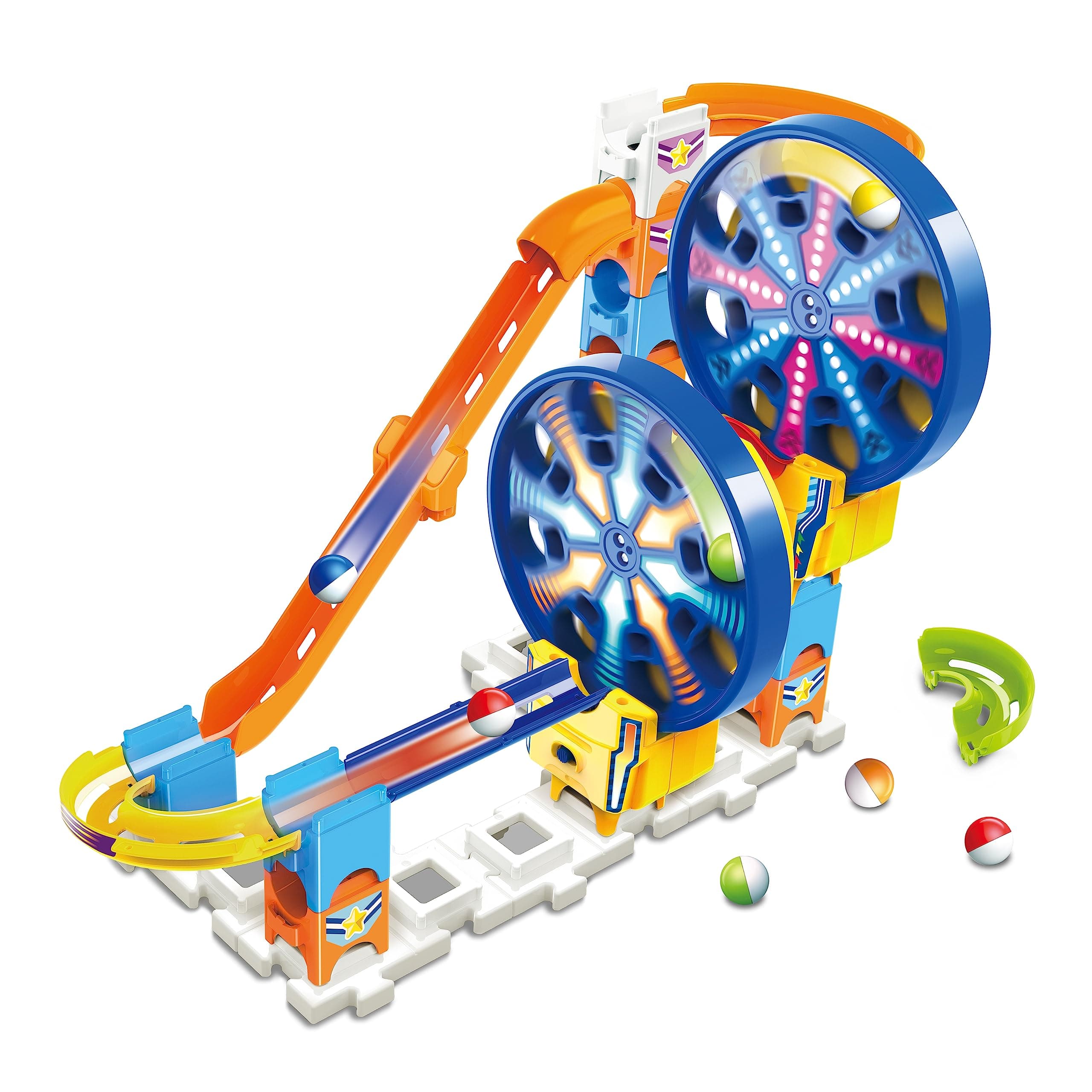 VTech Marble Rush - Fun Fair Set M300 E - Interactive Marble Run with Exciting Track Elements, Various Assembly Options and Guides - For Children from 4-12 Years
