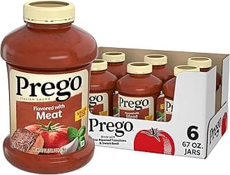 Prego Italian Tomato Pasta Sauce Flavored With Meat, 67 OZ Jar (Case of 6)