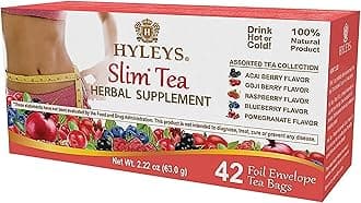 Hyleys Slim Tea 42 Ct Assorted - Weight Loss Herbal Supplement Cleanse and Detox - 42 Tea Bags (1 Pack)