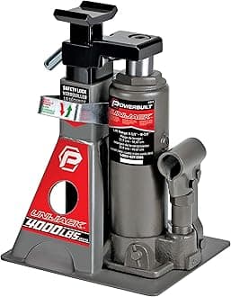 Powerbuilt 2 Ton UniJack Combination Hydraulic Bottle Jack/Jackstand in 1 Unit, Compact, Portable, Wide Base, for Unibody Sedans, CUVs, SUVs, Cars, 620470