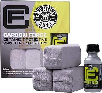 Carbon Force Ceramic Protective Paint Coating System, Professional-Grade Protection, Gloss and Durability, Ceramic Coating Kit with 3 Microsuede Applicators, 1 fl oz