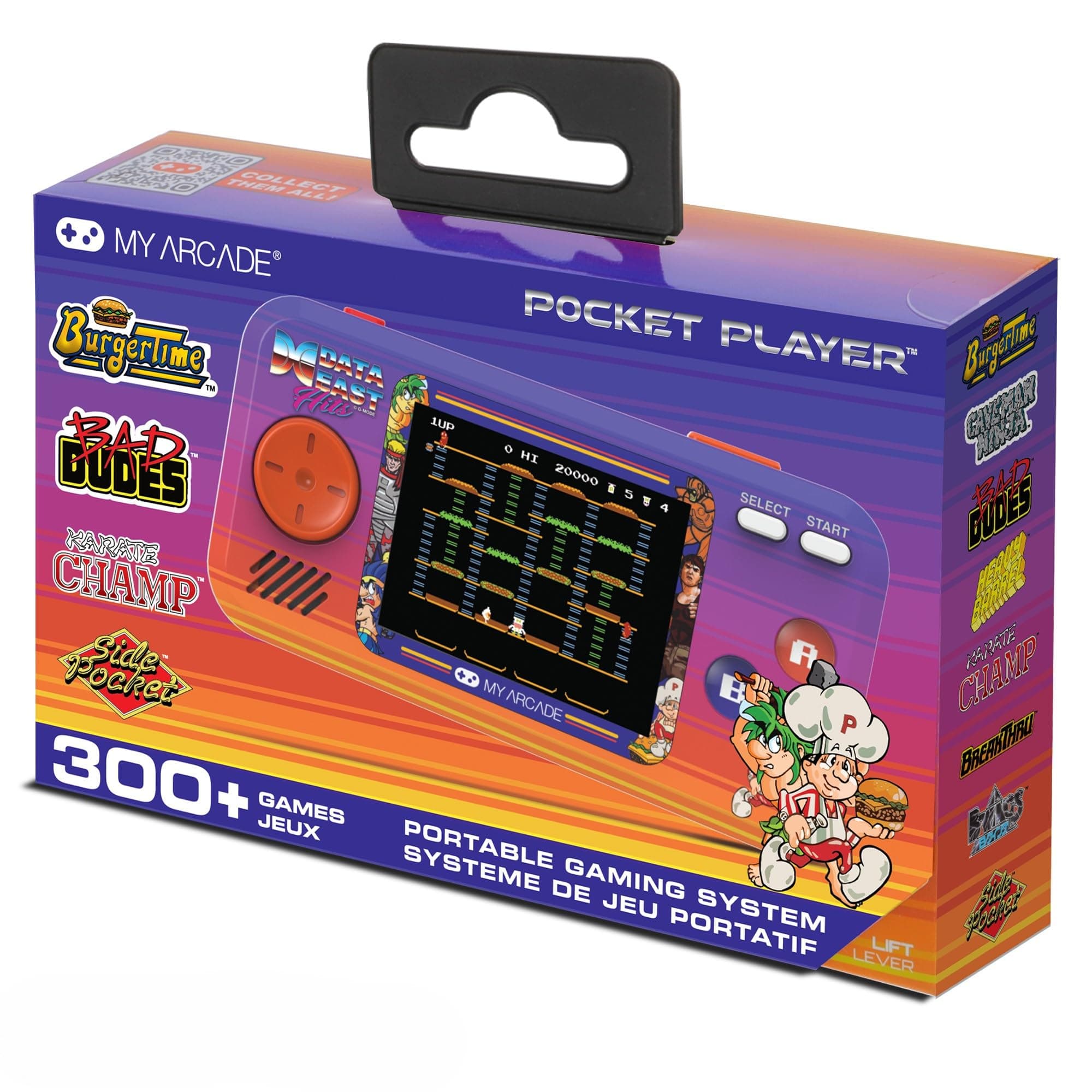 Data East Hits Mini Arcade Games Console - Pocket Player Table Top Arcade Machine, Portable Handheld Game, Retro Gaming Console, Mini Retro Games Machines for Kids & Adults