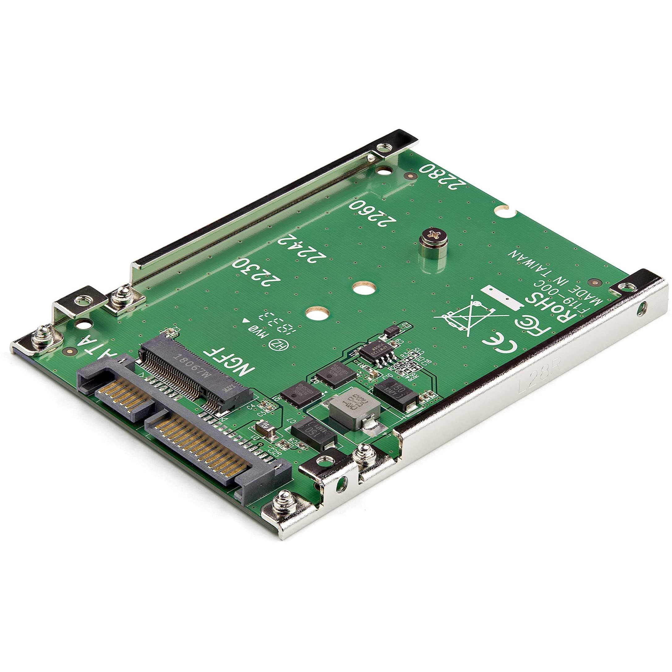 StarTech.com M.2 SSD to 2.5in SATA Adapter - M.2 NGFF to SATA Converter - 7mm - Open-Frame Bracket - M2 Hard Drive Adapter (SAT32M225)