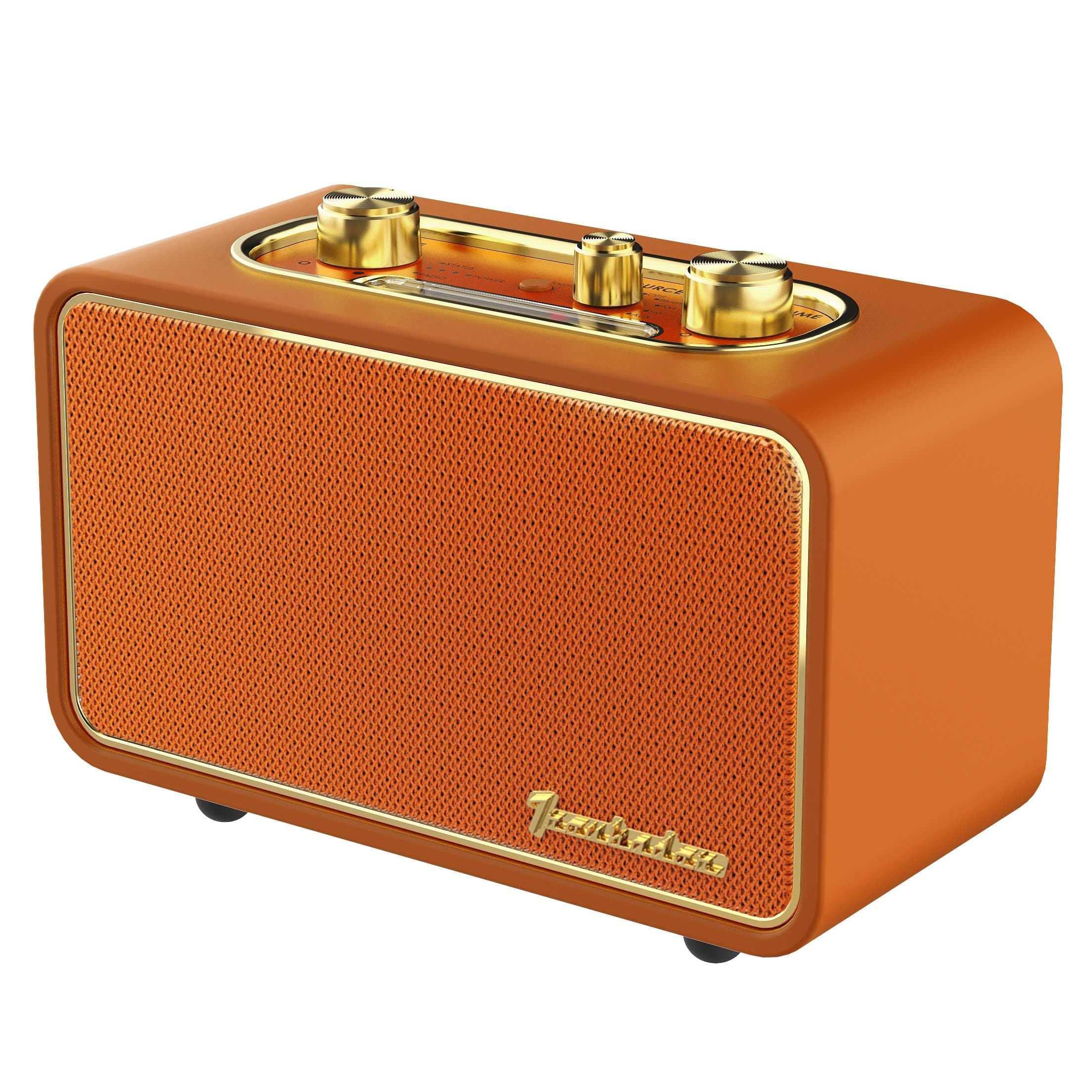Retro Bluetooth Speaker Portable Bluetooth Speaker Vintage Wireless Speaker，Am/Fm Tunning Dial Electronics for Home,Perfect for Cafe,Vintage Decoration,Bedroom(Apur Retro Orange)