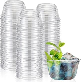 100 Pcs Plastic Stemless Wine Glasses Disposable Plastic Wine Glasses for Parties Weddings Birthdays Cocktail(Clear,7.5oz)