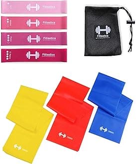 Fitlastics Resistance Loop Bands Set for Squats, Stretching, Strength Training Exercises, HIPS & Glutes Heavy Workouts for Men & Women
