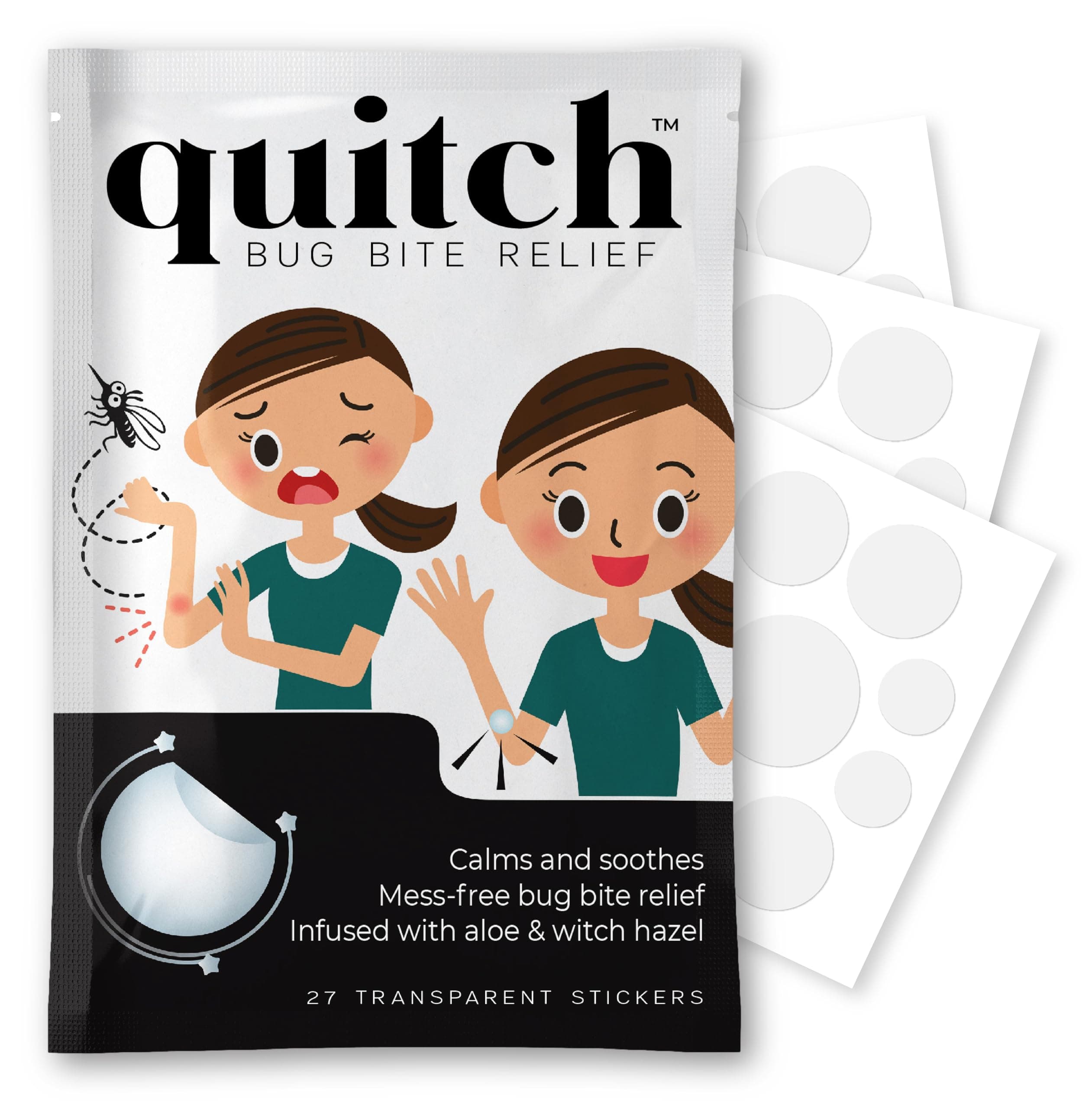 quitch Bug Bite Itch Relief Patch Kids, Bug Bite Patch, Summer Travel Essentials for Kids, Mosquito Anti Itch Cream Alternative Summer Camp Essentials Itch Relief, Baby hydrocortisone Alternative