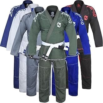 Brazilian Jiu Jitsu Gi BJJ Gi for Men Grappling gi Uniform Kimonos Light, Preshrunk, with White Belt