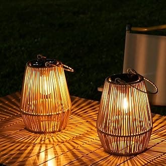 KagoLing Solar Lights Outdoor Garden, Vintage Hanging Solar Lanterns - Waterproof Outdoor Solar Lights for Halloween, Christmas Decorations, Patio & Pathway Decor - 2PACK