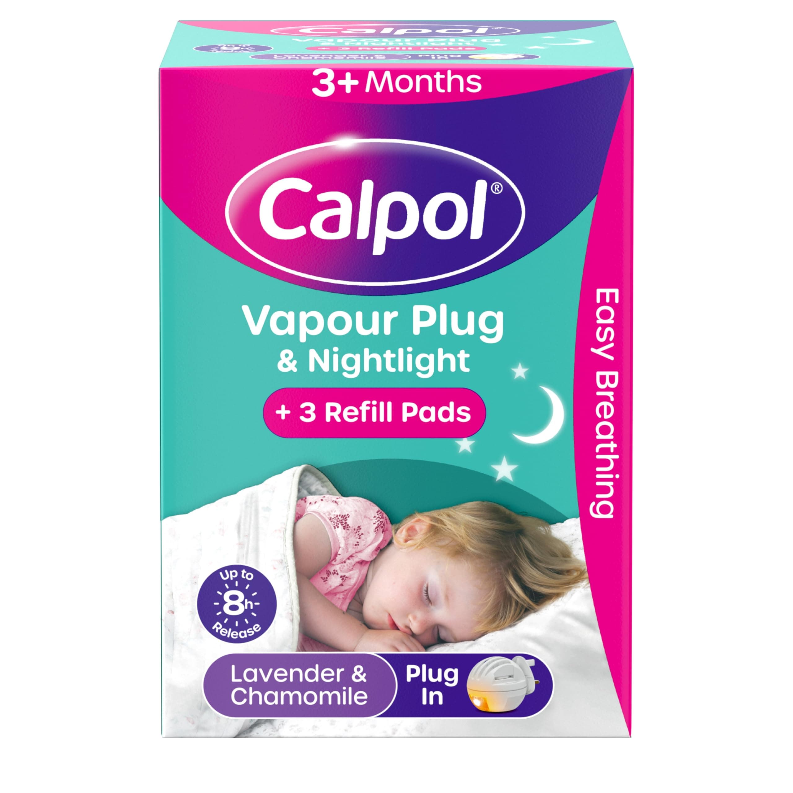 Vapour Plug Nightlight Lavender Chamomile 3+ Months (Orange Light)- Plug and 3 refills