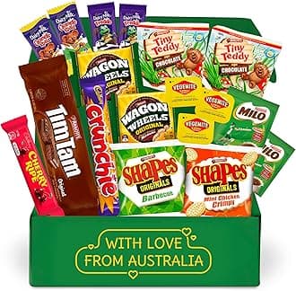 Treats from Home Authentic Australian Snack Gift Box - Tim Tams, Arnott's, Cadbury, Cherry Ripe - Australian Food and Candy - Perfect Australian Gift