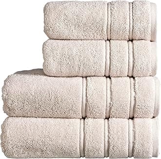 ChristyAntalya Large Bath Towels | Set of 4 | 100% Turkish Cotton | 600GSM | Soft Plush Luxury Towel Set | 2 Bath Towels 2 Hand Towels | Quick Dry | Pumice Beige
