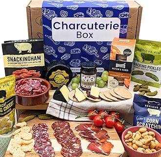 Charcuterie Gift Box Gift, Meat, Cheese, and 6 Other Gourmet Food Hamper Treats Hampers For Men Women Foodies