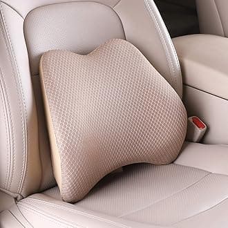 TISHIJIEMemory Foam Lumbar Support Pillow for Car - Back Support for Car Seat (Beige)