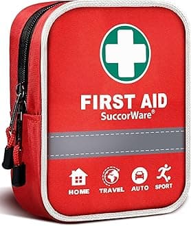 130 Pieces First Aid Kit with Hospital Grade Medical Supplies - Includes Emergency Blanket, Bandage - Great for Home, Outdoors, Office, Car, Travel, Camping, Hiking, Boating