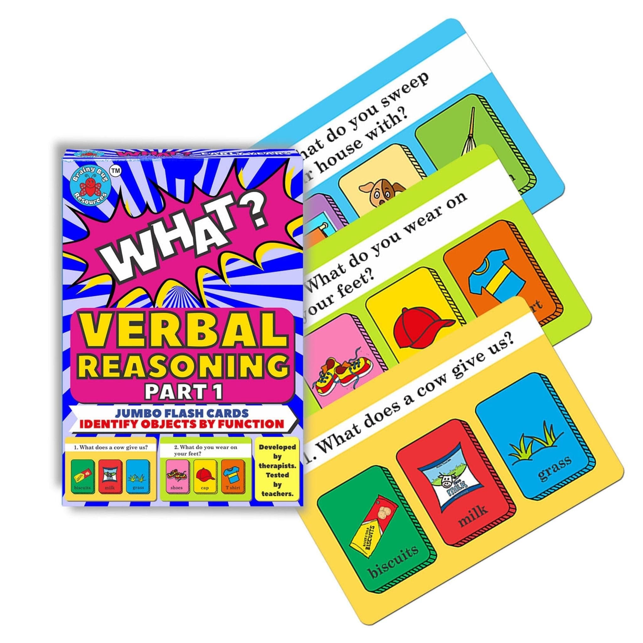 Verbal Reasoning Flash Cards | Q&A Learning Deck for ESL, Speech Therapy & Special Needs | Parents and Professionals Use | Two Levels of Difficulty - 60 Questions | 3 Years Plus