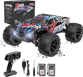 Remote Control Car 1:16, High Speed 40 km/h, 2.4 GHz, 4 WD, Radio-Controlled Monster Truck, Toy for Teenagers Aged 12 and Over, 55 Minutes Playtime, Range 50 m, Radio-controlled car. (red)