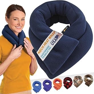 - SunnyBay Microwave Heating Pad for Neck and Shoulders, 2.2 lbs 26 inch Long Versatile Microwavable Neck Wrap Warmer or Cool Pack, Hot or Cold Therapy to Relax Sore Muscles (Blue)