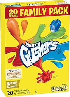 Gushers Fruit Flavored Snacks, Variety Pack, Strawberry and Tropical, 20 ct (Pack of 6)
