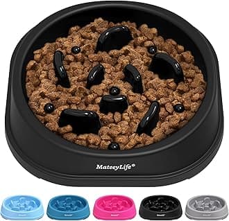 MateeyLife Small Slow Feeder Cat Bowls, Anti-Choking Puzzle Cat Food Bowls, Non Slip Interactive Dog Feeding Slow Down Eating, Bloat Stop Maze Dishes Dog Feeder for Small Breeds 1 Cup Black