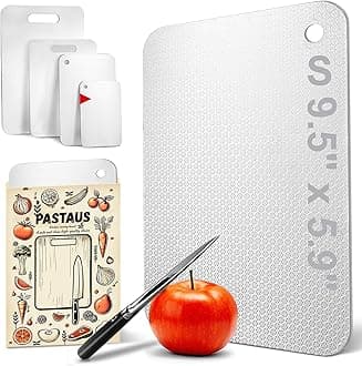 Stainless Steel Cutting Board, Non-Toxic Cutting Board for Kitchen, Latest Texture Design Reduces Knife Marks, Anti-Slip Surface, Knife-Friendly, Perfect for Cutting Meat, Fruits, Bread(S Size)