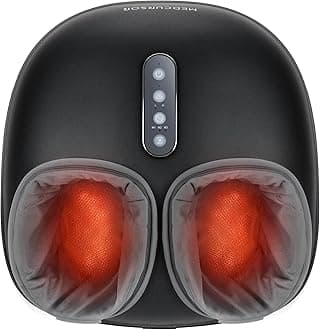– Medcursor Foot Massager Machine with Heat Function, Deep Kneading Massager, Multi-Level Settings & Adjustable Intensity for Home or Office Use (Black)