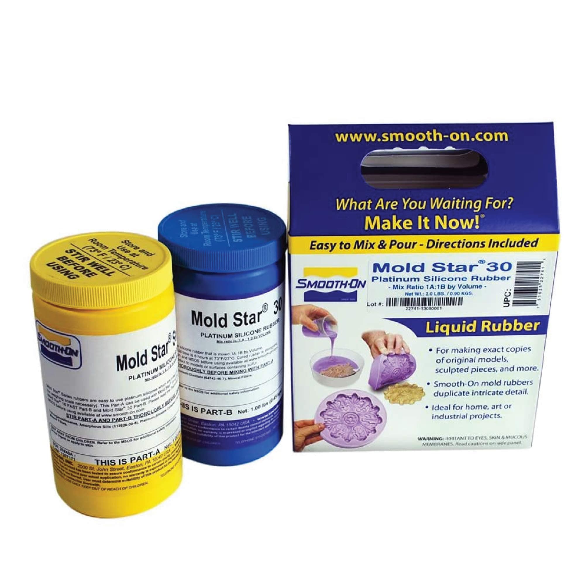 Smooth-On Mold Star 30 Silicone Mold Making Kit - Easy to Use & Long-Lasting Silicone Mold (2-Pound)