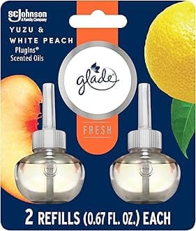 PlugIns Refills Air Freshener, Scented and Essential Oils for Home and Bathroom, Yuzu & White Peach, Fresh Collection 1.34 Fl Oz, 2 Count