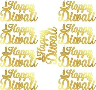 Acrylic Gift Tags - Diwali Tags, Lotus Design - Happy Diwali Gift Decoration Tags