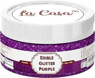 La Casa Premium Edible Glitter - PURPLE | Metallic Glitter Ideal for Cake Icing Decoration & Garnishing | 9g |