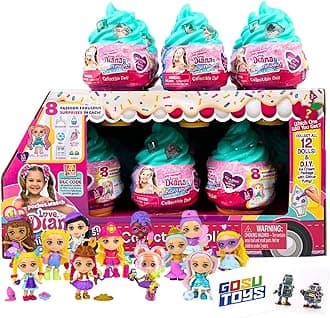 Love, Diana, Fashion Fabulous Series 2 Collectible 3.5 Inch Dolls with 2 Gosutoys Stickers - Adorable Mint Ice Cream Cones - Surprise Blind Pack- Kids Diana Show (Case Pack (12 Cones and Display))