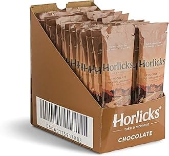Malted Chocolate Sachets (Pack of 30) - Just add water, Horlicks Chocolate Malted Milk Powder. High in Calcium, Zinc, Vitamin C, Vitamin D & Vitamin B12.