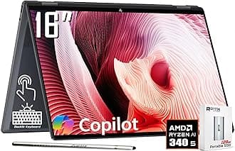 OmniBook X Flip 2-in-1 Copilot+ AI PC Laptop, 16" 2K Touchscreen, AMD 6-Core Ryzen AI 5 340(>Intel i5-13420H), 16GB LPDDR5X, 512GB SSD, 5MP IR Webcam, Backlit KB, W/128GB PSD&Stylus, Win11 Home