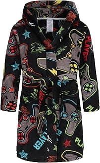 Boys Soft Fleece Robes Plush Hooded Bathrobes Sleepwear for Kids 1-16 Years
