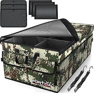 FORTEM Trunk Organizer For SUV Car Trunk Organizer, Foldable Storage, Car Accessories for Women Men, Collapsible Bag, Perfect Christmas Gifts, 600D Oxford, Non Slip Bottom, Straps, Soft Cover (85L)