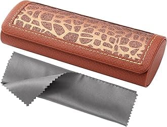 Vemiss Hard Shell Glasses Case, Portable Eyeglasses Case with Cleaning Cloth for Men Women