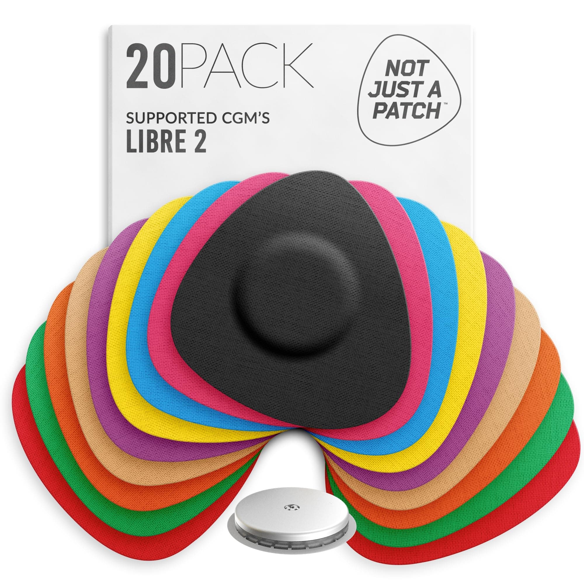 Freestyle Libre 2 Sensor Covers (20 Pack) CGM Sensor Patches for Freestyle Libre 2 - Water Resistant & Durable for 10-14 Days - Pre-Cut in Multicolor