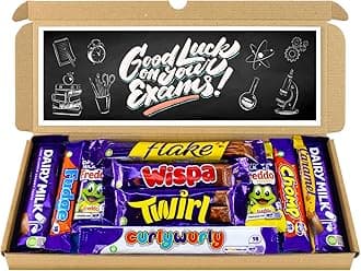 – Selection Box Chocolate Hamper | Letter Box Gift | 10 Fullsize Dairy Milk Chocolate bars | Ideal Gifts For Women, Men, Kids (Good Luck Exams)