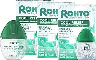 Cool Relief, Redness Reliever Lubricant Eye Drops, Relieves Redness, Prevents and Protects Further Irritation, Cools and Soothes Red, Dry, Itchy Eyes, Fast-Acting Formula, 0.4 fl oz (Pack of 3)