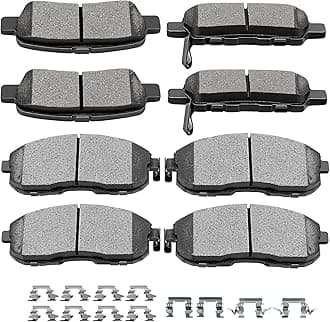 SCITOO Ceramic Front Rear Disc Brake Pad Set fit for 2003-2005 for Infiniti G35, 2003-2005 for Nissan 350Z, 2007-2013 for Nissan Altima, 2011-2017 for Nissan Juke, 2007-2012 for Nissan Sentra