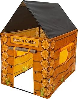 61804 Kids Hunt'n Cabin Tent Playhouse, 39" x 27" x 43", Brown